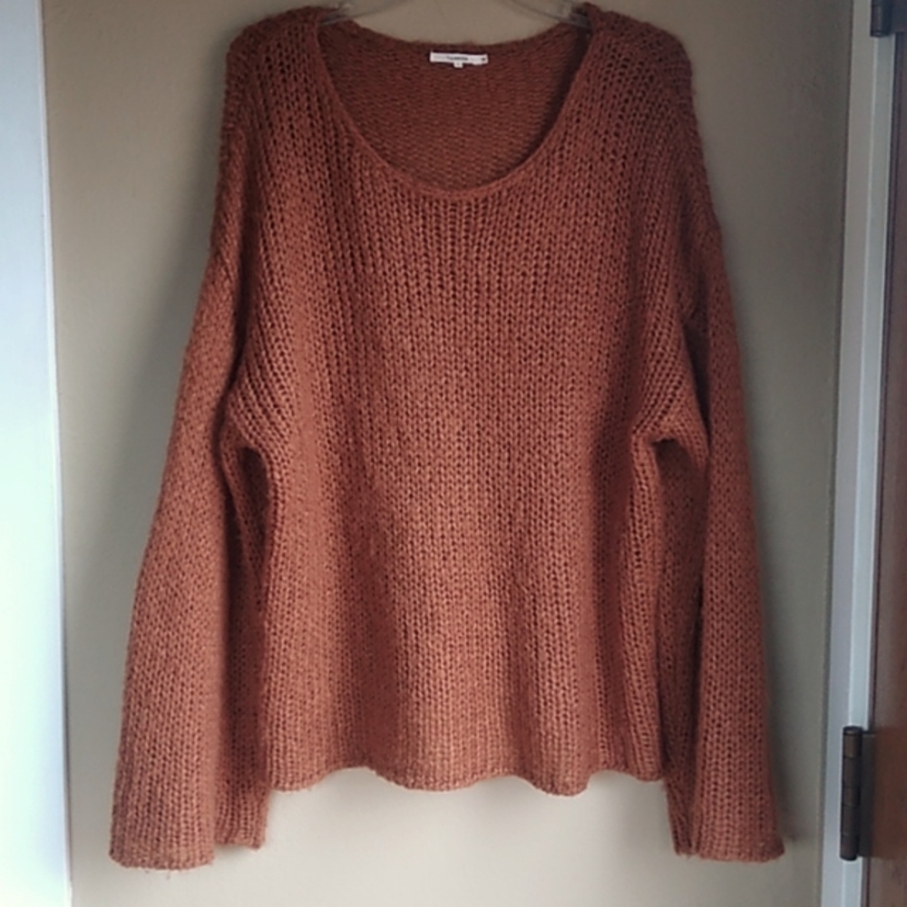 Tularosa Sweater cinnamon brown large knit Bell Sleeve Sweater Size L